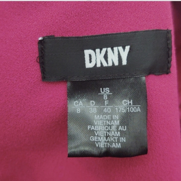 DKNY Size 8 Pink Puff Sleeve Pleated Shift Dress - Picture 2 of 11